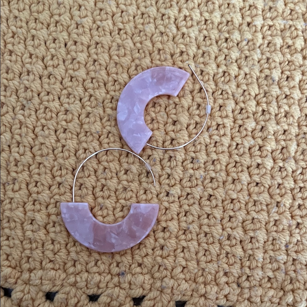 Elegant Pink Hoop Earrings